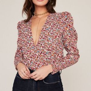 AFRM Nora Floral Thong Bodysuit